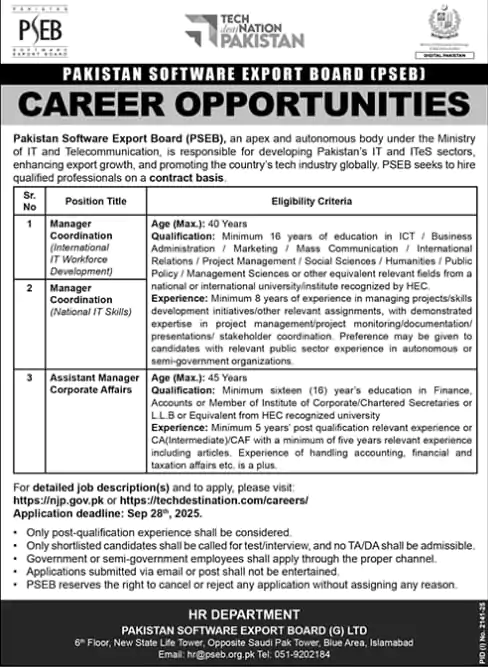 pseb careers pakistan