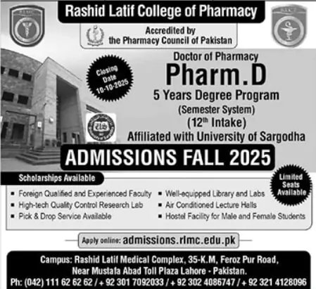 pharmacy admissions