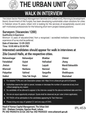 urban unit surveyor punjab